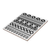 Carreau Motif géométrique Aztec noir et blanc (Côté)
