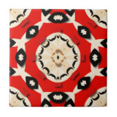 Carreau Motif géométrique beige rouge gras (Devant)