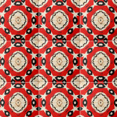 Carreau Motif géométrique beige rouge gras