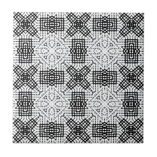 Carreau Motif géométrique blanc et noir (Devant)