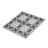 Carreau Motif géométrique blanc et noir (Côté)