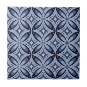 Carreau Motif géométrique bleu de style rétro