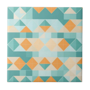 Carreau Motif géométrique bleu et orange