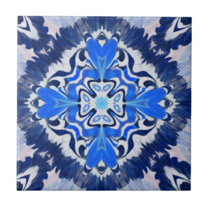 Carreau Motif géométrique bleu marine
