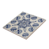 Carreau Motif géométrique bleu vintage (Côté)