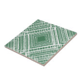 Carreau motif géométrique carré blanc vert (Côté)