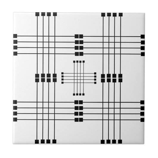 Carreau Motif géométrique | CARRÉ | Lignes | Blanc | (Devant)