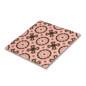 Carreau Motif géométrique chic Boho rose et Brown (Côté)