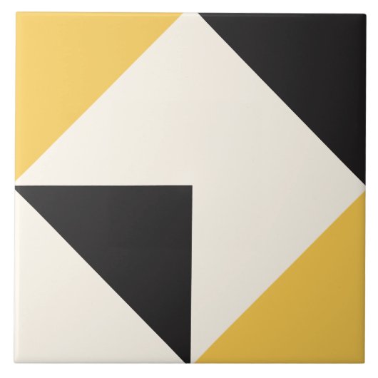 Carreau Motif géométrique de forme moderne jaune (Devant)