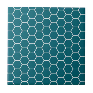 Carreau Motif géométrique d'hexagone de turquoise à la