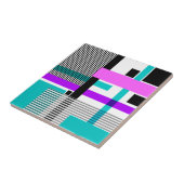 Carreau motif géométrique en couleurs rayées et néons (Côté)