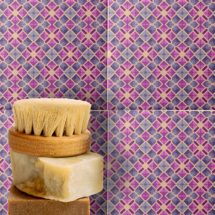 Carreau Motif géométrique en mosaïque bleu violet