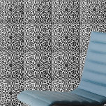 Carreau Motif géométrique en mosaïque noire et blanche<br><div class="desc">Design élégant en céramique décorative avec un motif géométrique noir et blanc transparent.</div>