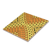 Carreau Motif géométrique en mosaïque ocre jaune et orange (Côté)