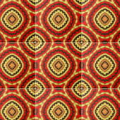 Carreau Motif géométrique en mosaïque orientale rouge vif