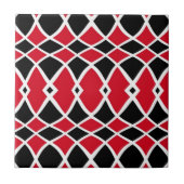 Carreau Motif géométrique en mosaïque rouge noir blanc (Devant)