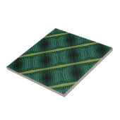 Carreau Motif géométrique feuille verte profonde tropicale (Côté)