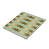 Carreau Motif géométrique Gold & Mint-Green (Côté)