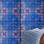 Carreau Motif géométrique Gras bleu rouge blanc mosaïque<br><div class="desc">Le design de ce carrelage en céramique est caractérisé par des motifs symétriques qui créent un effet visuel harmonieux. Le carrelage est orné d'un ensemble de formes géométriques, y compris des diamants et des étoiles, qui s'enclenchent d'une manière complexe, mais esthétique. La palette de couleurs est dominée par différentes nuances...</div>
