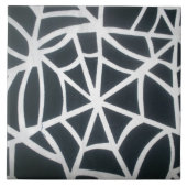 Carreau Motif géométrique Gras noir et blanc Spider Web (Devant)