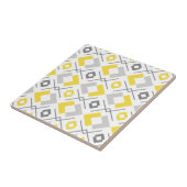 Carreau motif géométrique gris et blanc jaune (Côté)