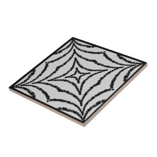 Carreau Motif géométrique gris et noir de toile abstraite