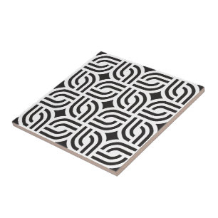 Carreau Motif géométrique gris foncé blanc