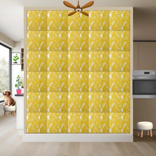 Carreau Motif géométrique jaune et blanc