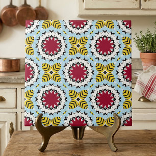 Carreau Motif géométrique kaléidoscopique arabe coloré