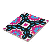 Carreau Motif géométrique Magenta Black Blue White Mosaic (Côté)