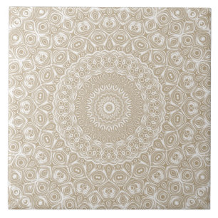 Carreau Motif géométrique Mandala Kaki
