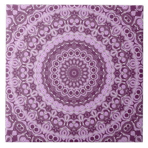 Carreau Motif géométrique mandala violet et lavande