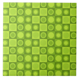 Carreau Motif géométrique MCM rétro Chartreuse