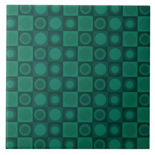 Carreau Motif géométrique MCM rétro Turquoise (Devant)