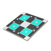 Carreau Motif géométrique Mint noir et blanc À damiers (Côté)