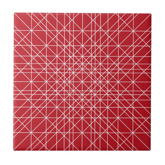 Carreau Motif Géométrique Miroku Rouge et blanc (Devant)