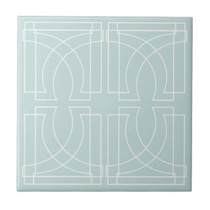 Carreau Motif Géométrique Moderne Bleu Poussiéreux