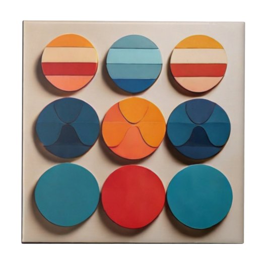 Carreau Motif géométrique moderne du milieu du siècle (Devant)