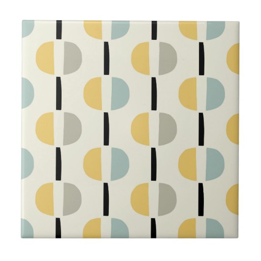 Carreau Motif géométrique moderne du milieu du siècle rétr (Devant)