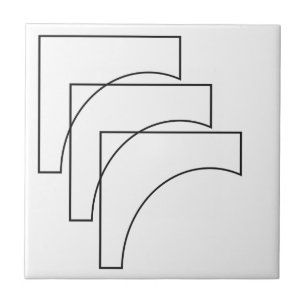 Carreau Motif Géométrique moderne noir et blanc