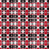 Carreau Motif géométrique moderne rouge noir et blanc