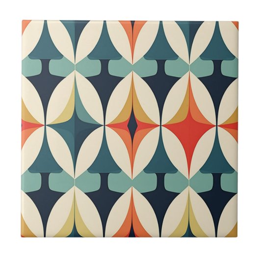 Carreau Motif géométrique moderne stylisé du milieu du siè (Devant)