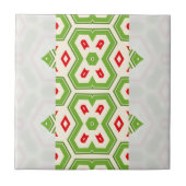 Carreau Motif géométrique moderne vert blanc rouge (Devant)