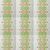 Carreau Motif géométrique moderne vert blanc rouge