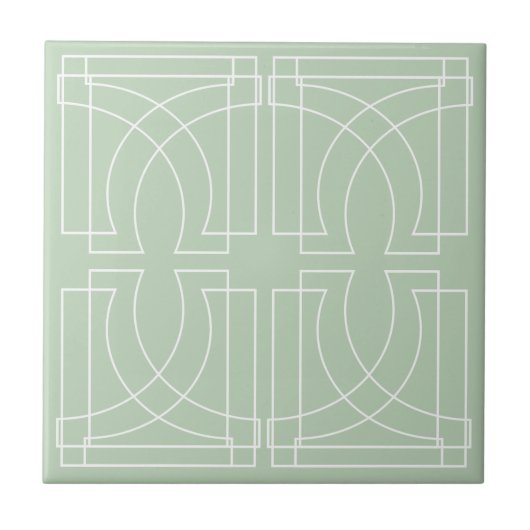 Carreau Motif Géométrique Moderne Vert Sauge (Devant)