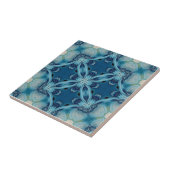 Carreau Motif géométrique Mosaïque bleu doux et Indigo (Côté)