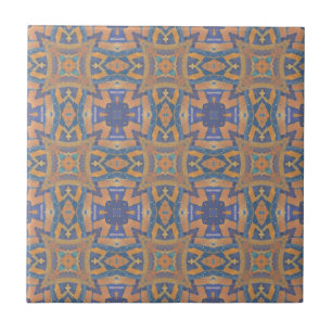 Carreau Motif géométrique mosaïque marocaine violet orange