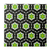 Carreau Motif géométrique noir blanc et vert citron (Devant)