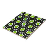 Carreau Motif géométrique noir blanc et vert citron (Côté)