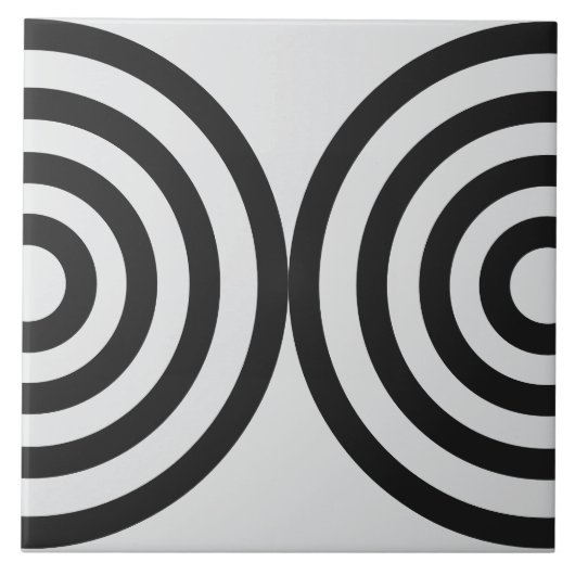 Carreau Motif géométrique noir du milieu du siècle moderne (Devant)